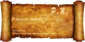 Panics Marót névjegykártya